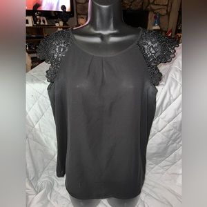 Philosophy Lace Flutter Cap Sleeves Blouse